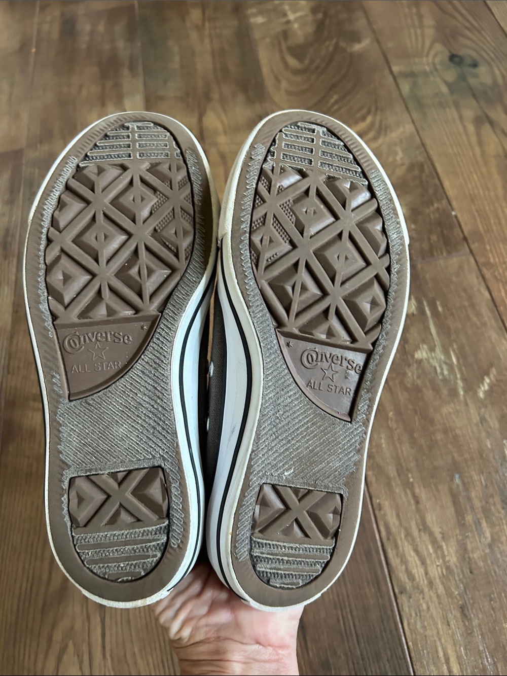 Converse Low Top Sneakers in Taupe with White Accents - Picture 3 of 4